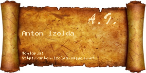 Anton Izolda névjegykártya